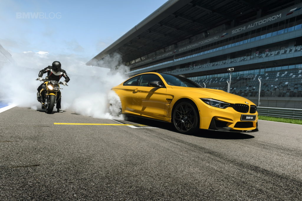 BMW M4 Speed Yellow - BMW S 1000 R Speed Yellow - BMW M4 Laguna Seca Blue - BMW S 1000 R Laguna Seca Blue