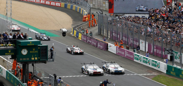 Le Mans (FRA) 16th June 2019, BMW M Motorsport, FIA World Endurance Championship (WEC), 24 Hours of Le Mans, BMW Team MTEK, #81 BMW M8 GTE, Martin Tomczyk (GER), Philipp Eng (AUT), Nick Catsburg (NED) and #82 BMW M8 GTE Jesse Krohn (FIN), Augusto Farfus (BRA), Antonio Felix da Costa (POR).